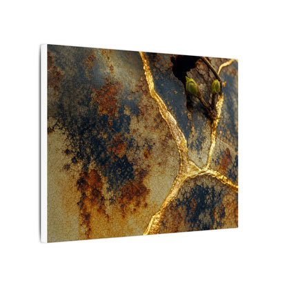 Datsuzoku Rust Patina Canvas Art - Kintsugi Crackle Gold