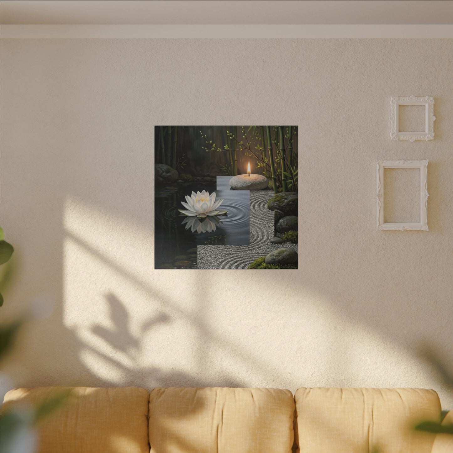 Candlelight Lotus Flower Canvas Art - Zen Kanso