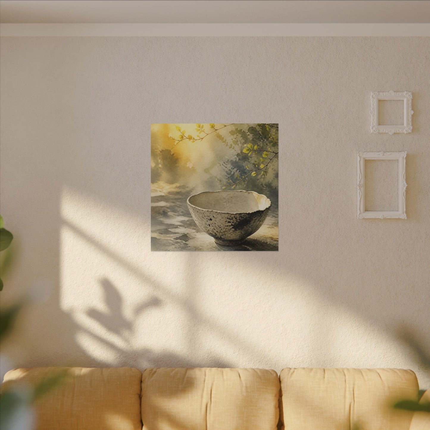 Cozy Ceramic Bowl Canvas Art - Watercolor Japandi