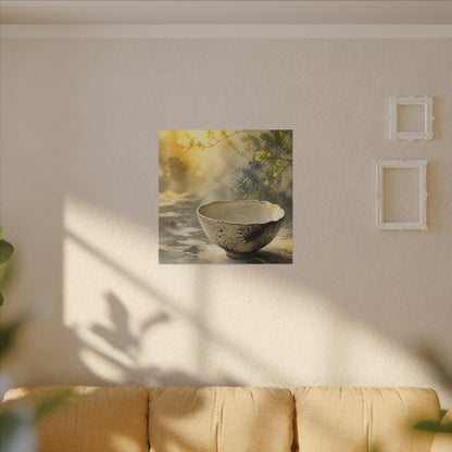 Cozy Ceramic Bowl Canvas Art - Watercolor Japandi