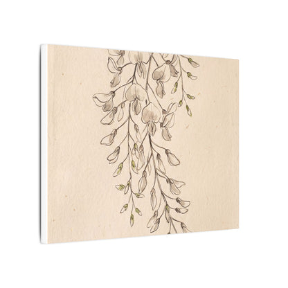 Japandi Wisteria in Golden Hour | Minimal Line Canvas Art