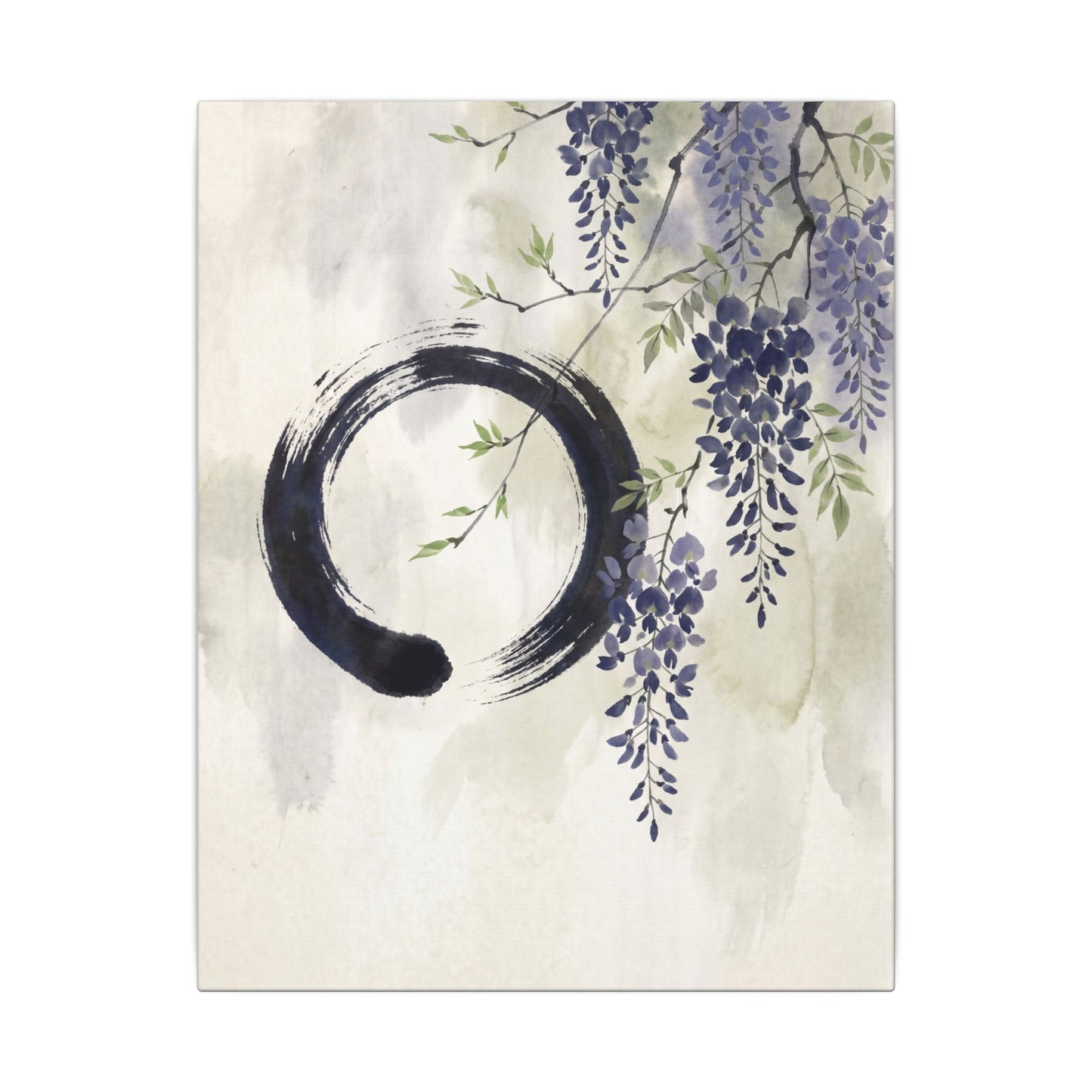 Wisteria Enso Canvas Art | Serene Zen Art