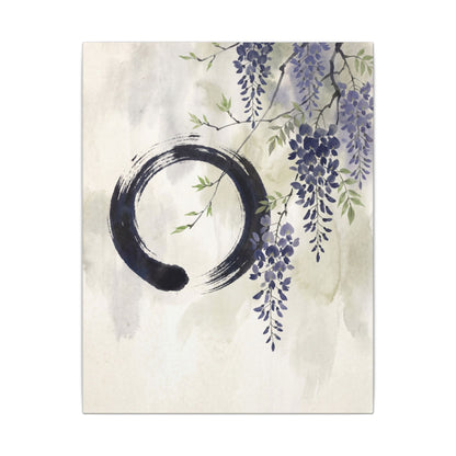 Wisteria Enso Canvas Art | Serene Zen Art