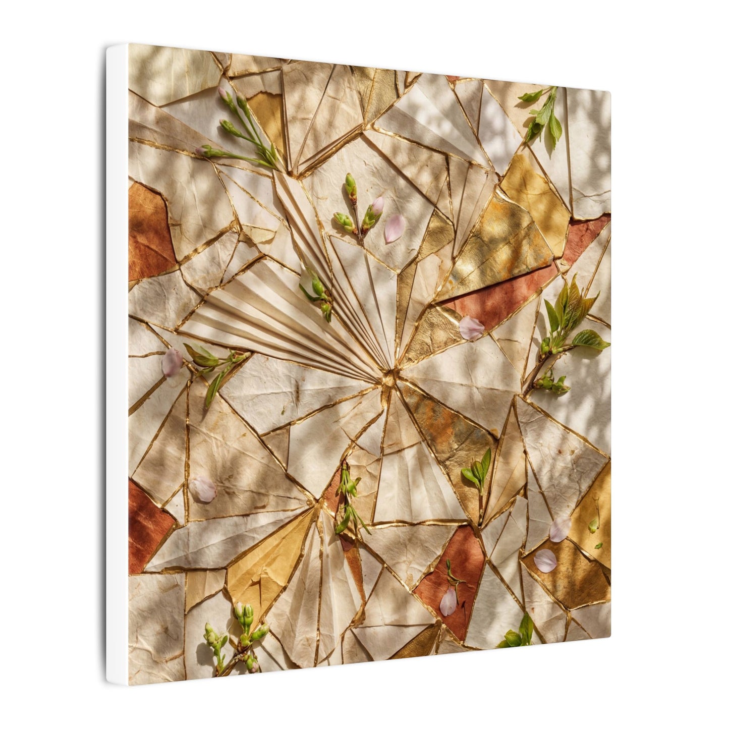 Resilient Paper Fold Canvas Art - Gold Repair Kintsugi