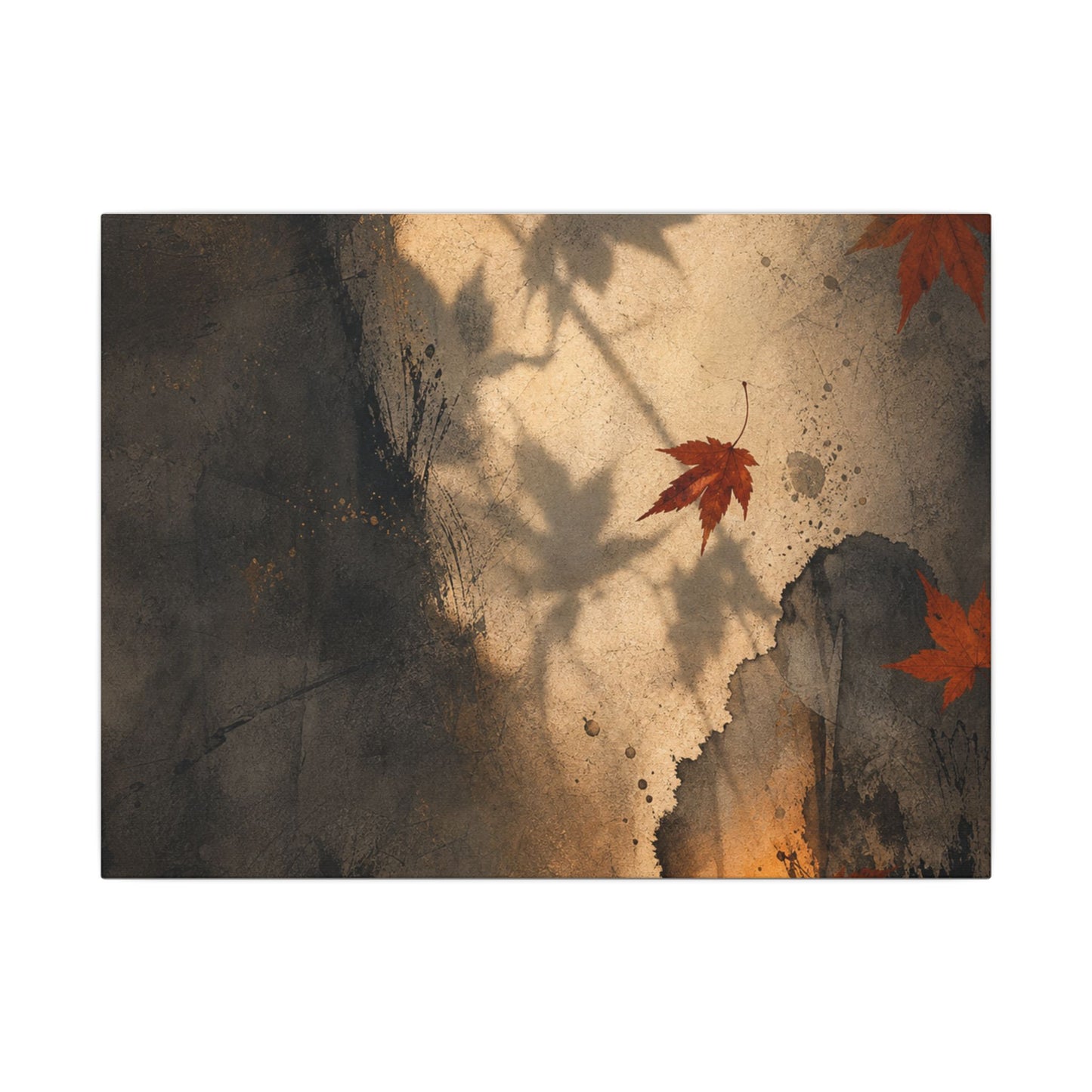 Shadow Play Texture Canvas Art | Neutral Japandi Art