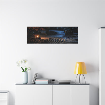 Summer Rock Garden Shadow Zen Canvas Art | Moody Decor