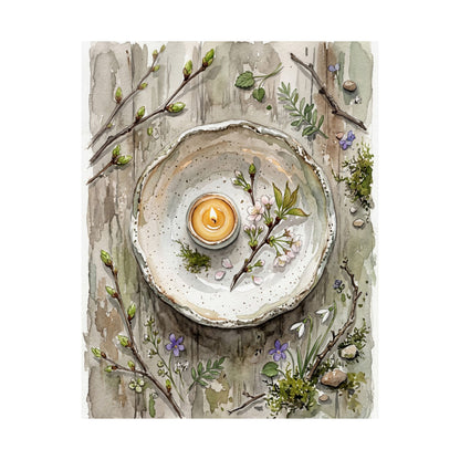 Spring Ceramic Bowl Watercolor Wall Art Print | Elegant Decor