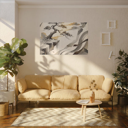 Golden Hour Pine Tree Canvas Art - Japandi Seijaku