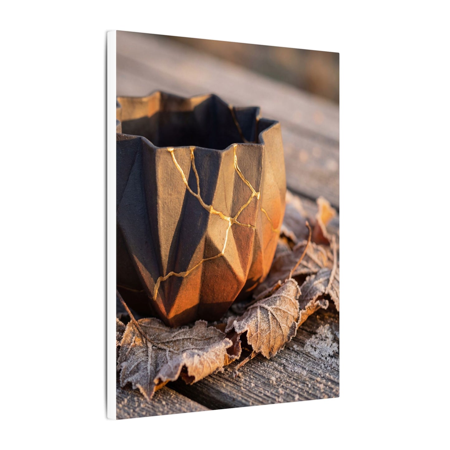 Paper Fold Gold Repair Canvas Art | Philosophical Kintsugi Art