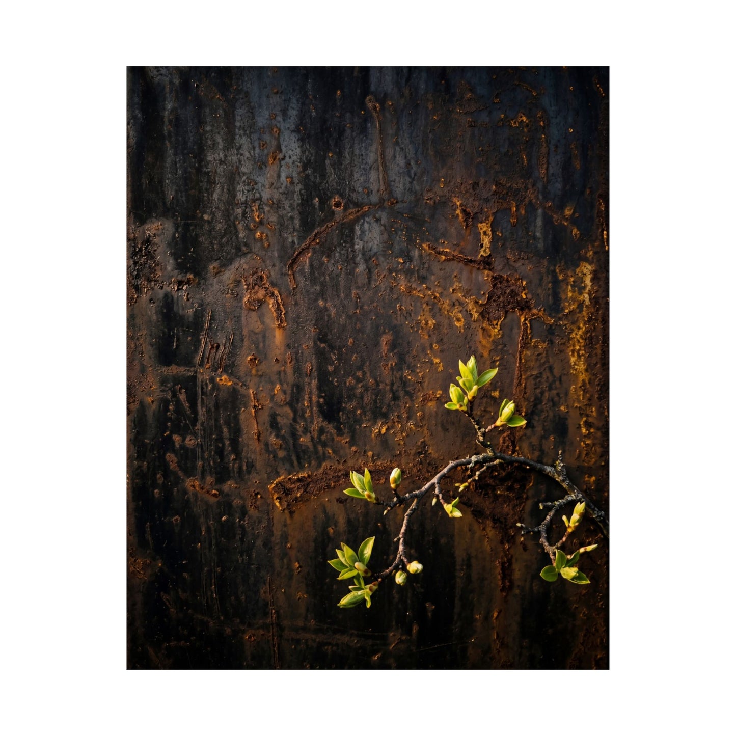 Rust Patina Wall Art Print | Spring Dark Japandi Moody Minimal Art
