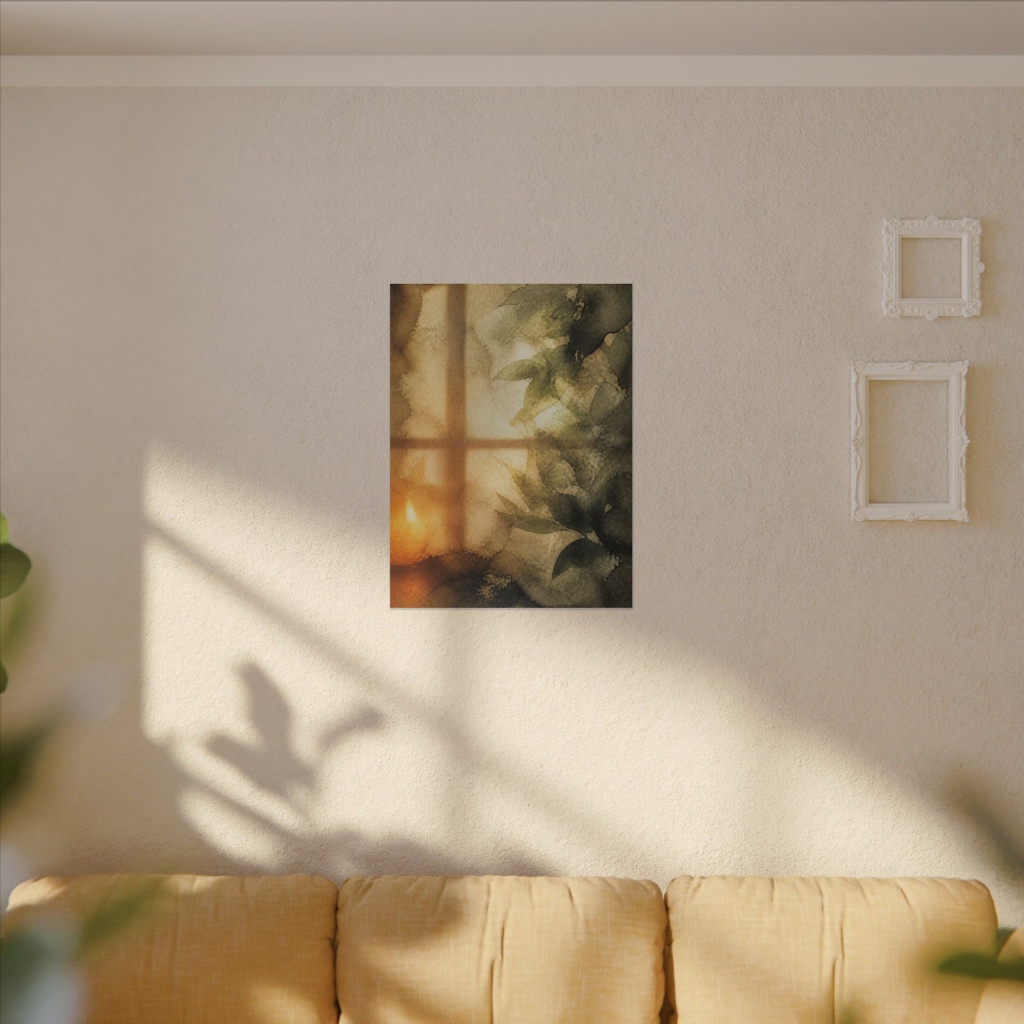 Cozy Shoji Screen Canvas Art - Watercolor Japandi