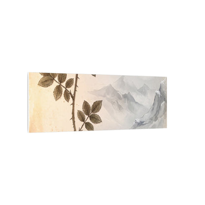 Winter Mountain Mist Herbarium Canvas Art | Earthy Decor