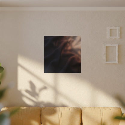 Dark Japandi Silk Drape in Dawn | Shadow Zen Canvas Art