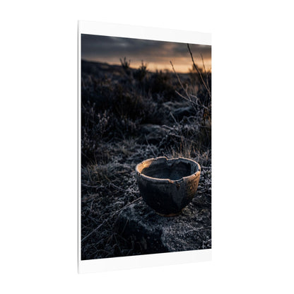 Kanso Ceramic Bowl Canvas Art - Dark Japandi Dark Texture