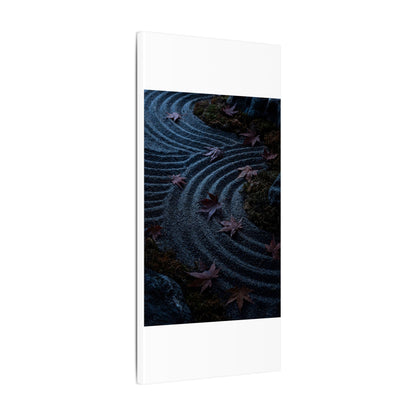 Rock Garden Canvas Art | Autumn Dark Japandi Dark Texture Art