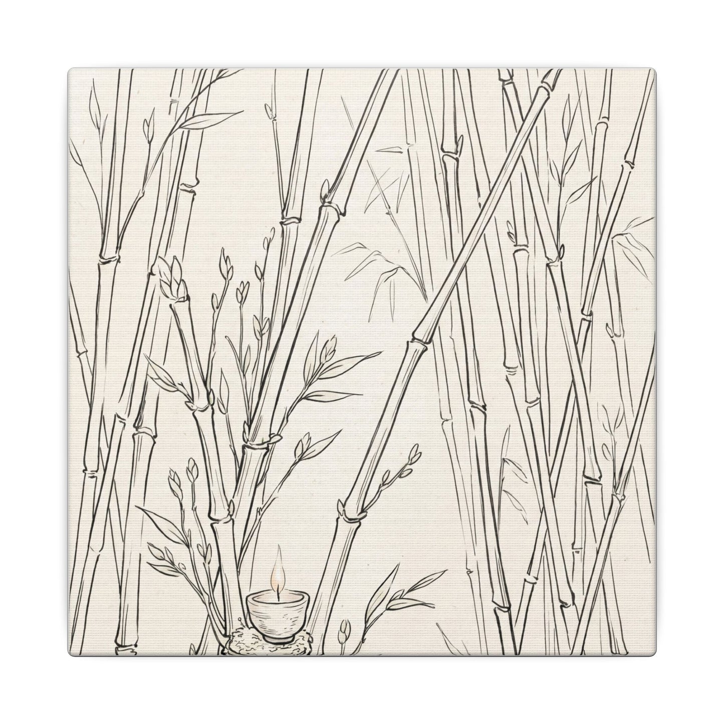 Candlelight Bamboo Grove Canvas Art - Japandi Fukinsei