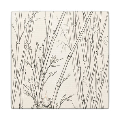 Candlelight Bamboo Grove Canvas Art - Japandi Fukinsei