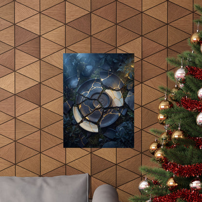 Summer Broken Pottery Gold Vein Wall Art Print | Philosophical Decor