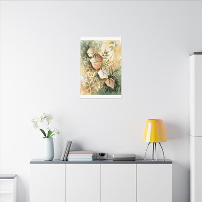 Japandi Broken Pottery in Golden Hour | Watercolor Canvas Art
