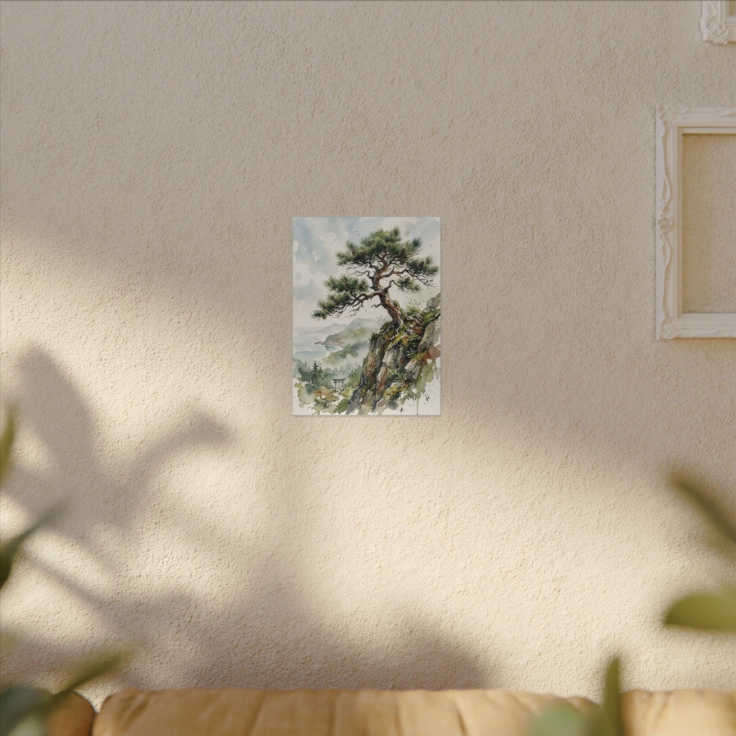 Pine Tree Spring Canvas Art | Japandi Neutral Design