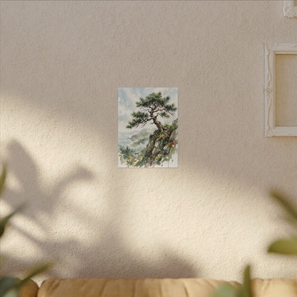 Pine Tree Spring Canvas Art | Japandi Neutral Design