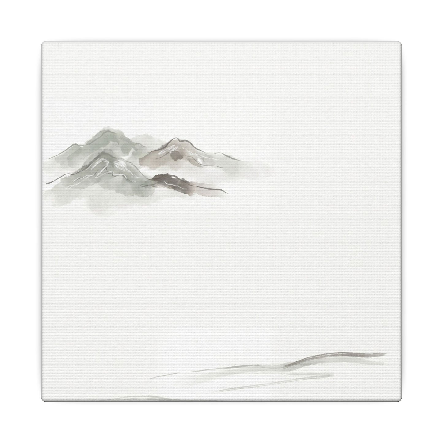 Winter Mountain Mist Minimal Line Canvas Art | Elegant Decor