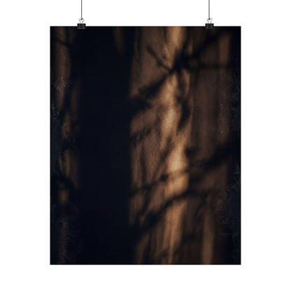 Dark Japandi Shadow Play in Candlelight | Moody Minimal Wall Art Print Art Print