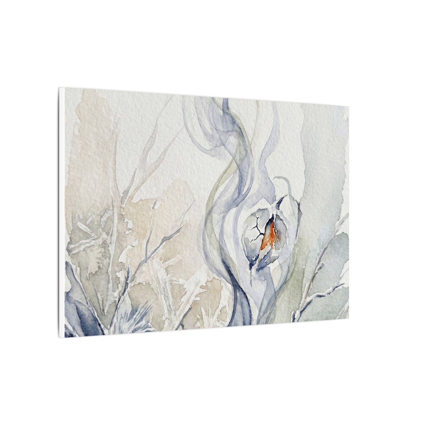 Earthy Incense Smoke Canvas Art - Watercolor Japandi