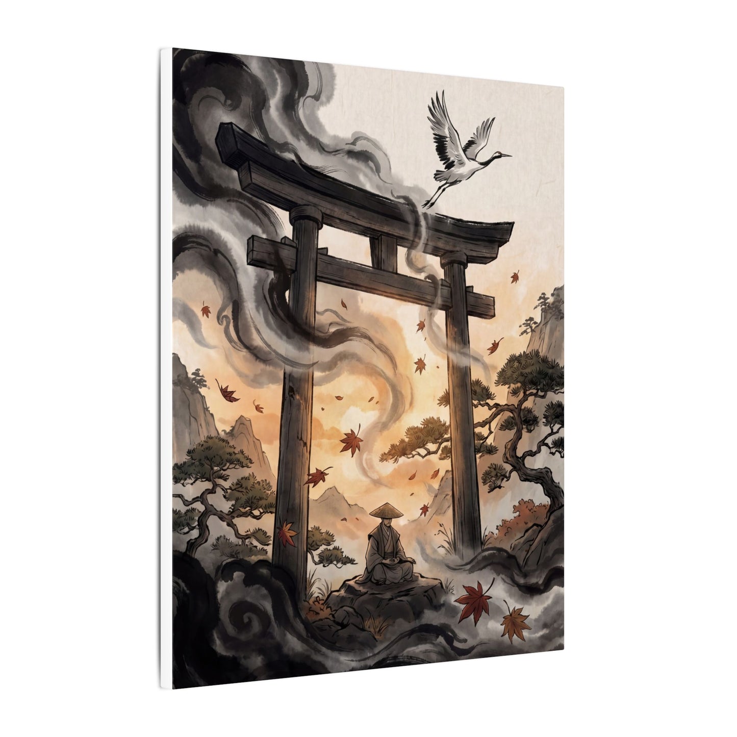 Torii Gate Ukiyo E Inspired Canvas Art | Serene Zen Art