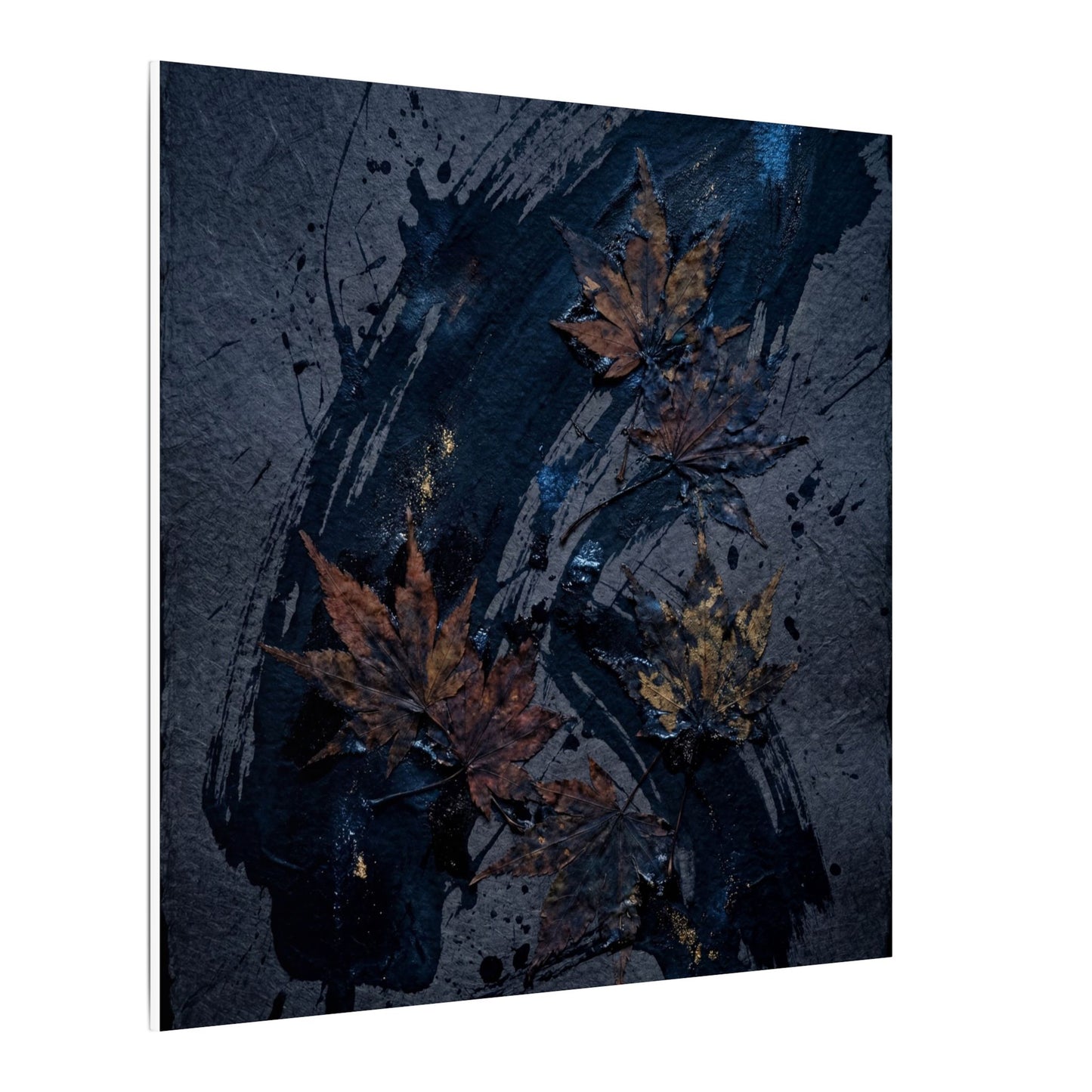 Sophisticated Ink Brushstroke Canvas Art - Dark Texture Dark Japandi