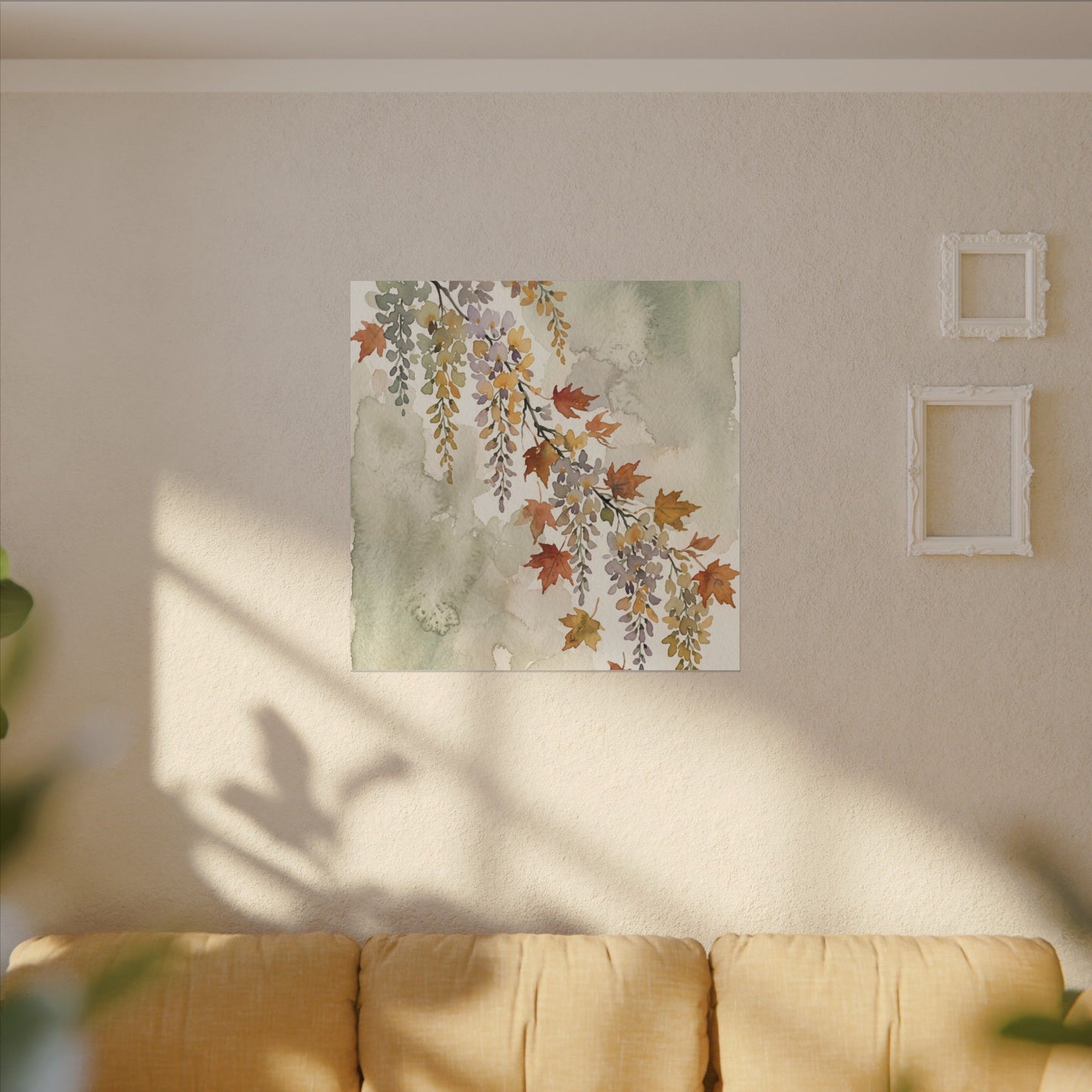 Ma Wisteria Canvas Art - Japandi Watercolor