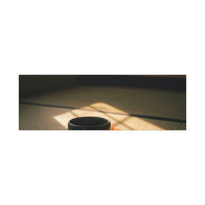 Dark Japandi Tea Ceremony in Golden Hour | Moody Minimal Canvas Art