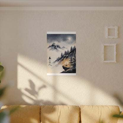 Mountain Mist Canvas Art | Winter Zen Ukiyo E Inspired Art