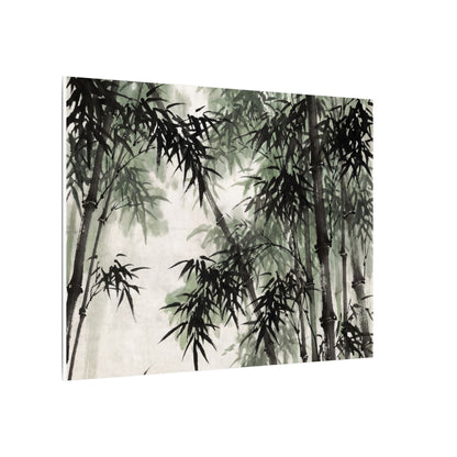 Zen Bamboo Grove in Overcast | Sumi E Canvas Art