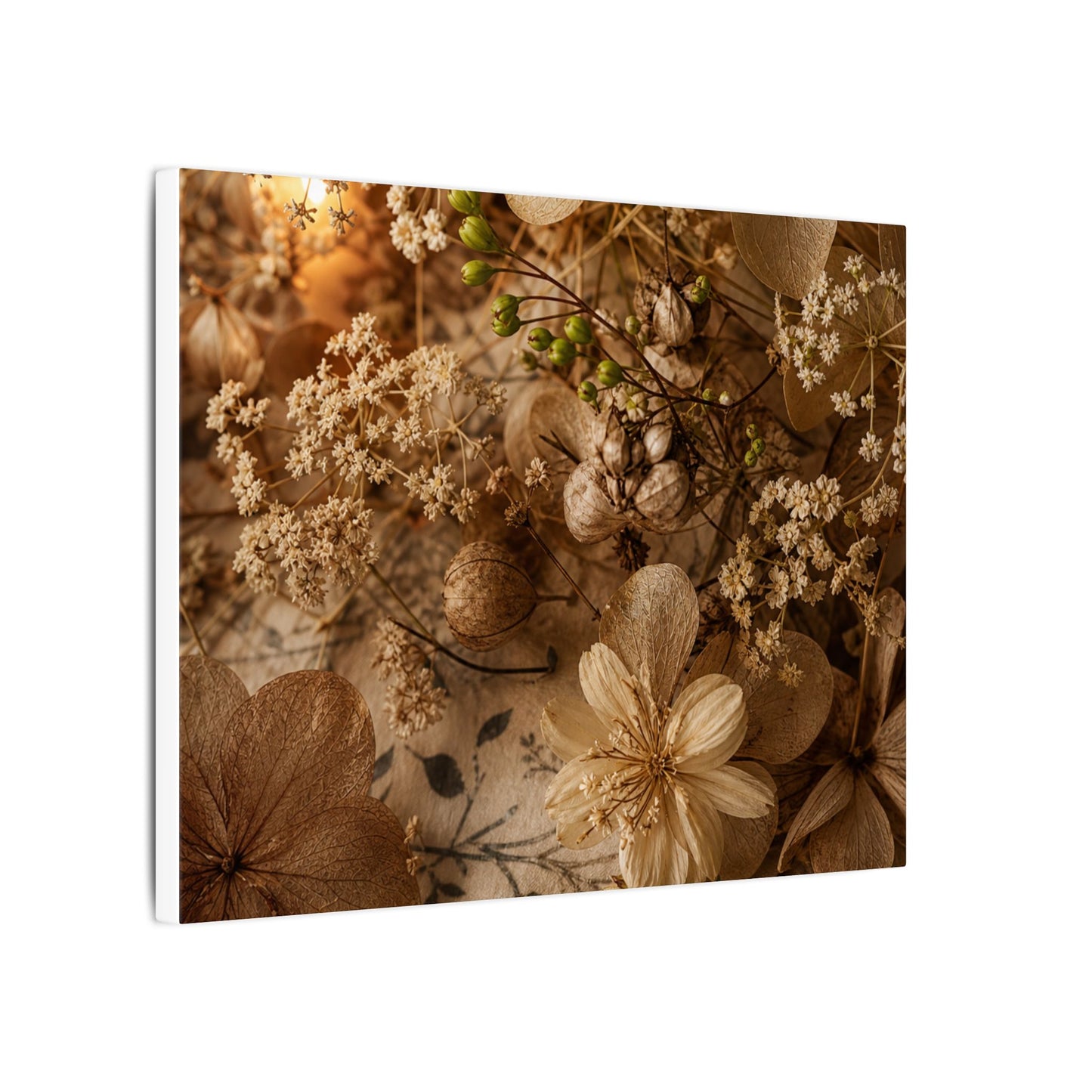Spring Dried Flowers Japanese Pattern Canvas Art | Earthy Decor