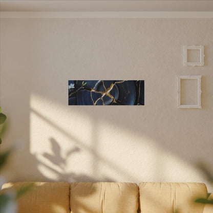 Moonlight Broken Pottery Canvas Art - Kintsugi Fukinsei