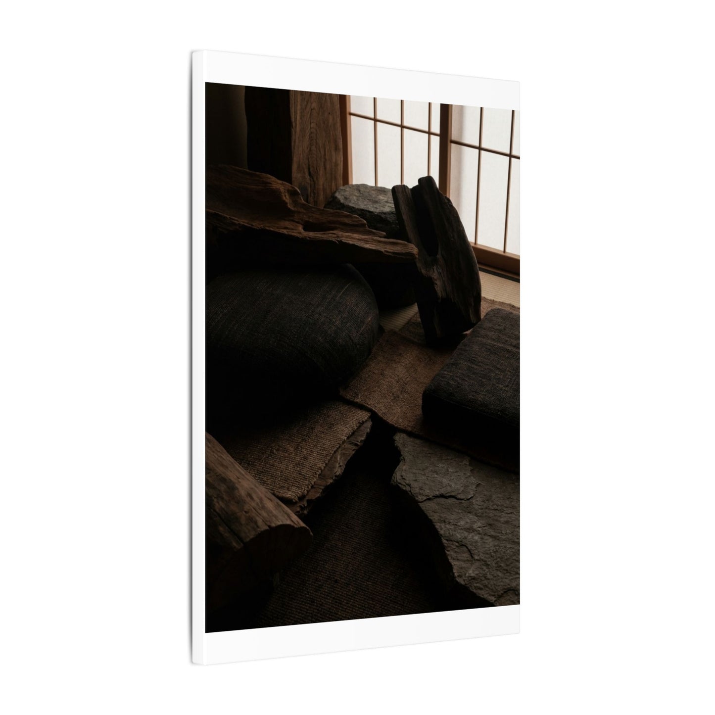 Dark Japandi Shadow Zen Canvas Art