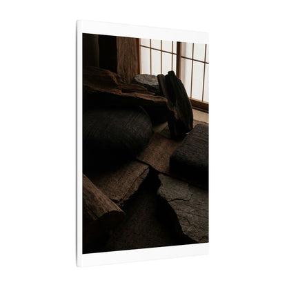 Dark Japandi Shadow Zen Canvas Art