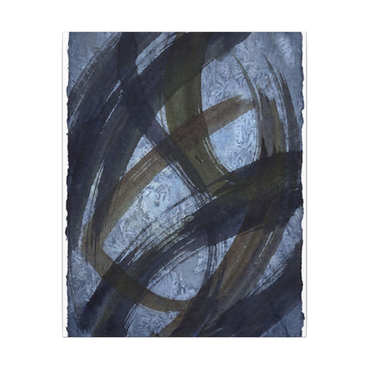 Ink Brushstroke Canvas Art | Winter Dark Japandi Shadow Zen Art