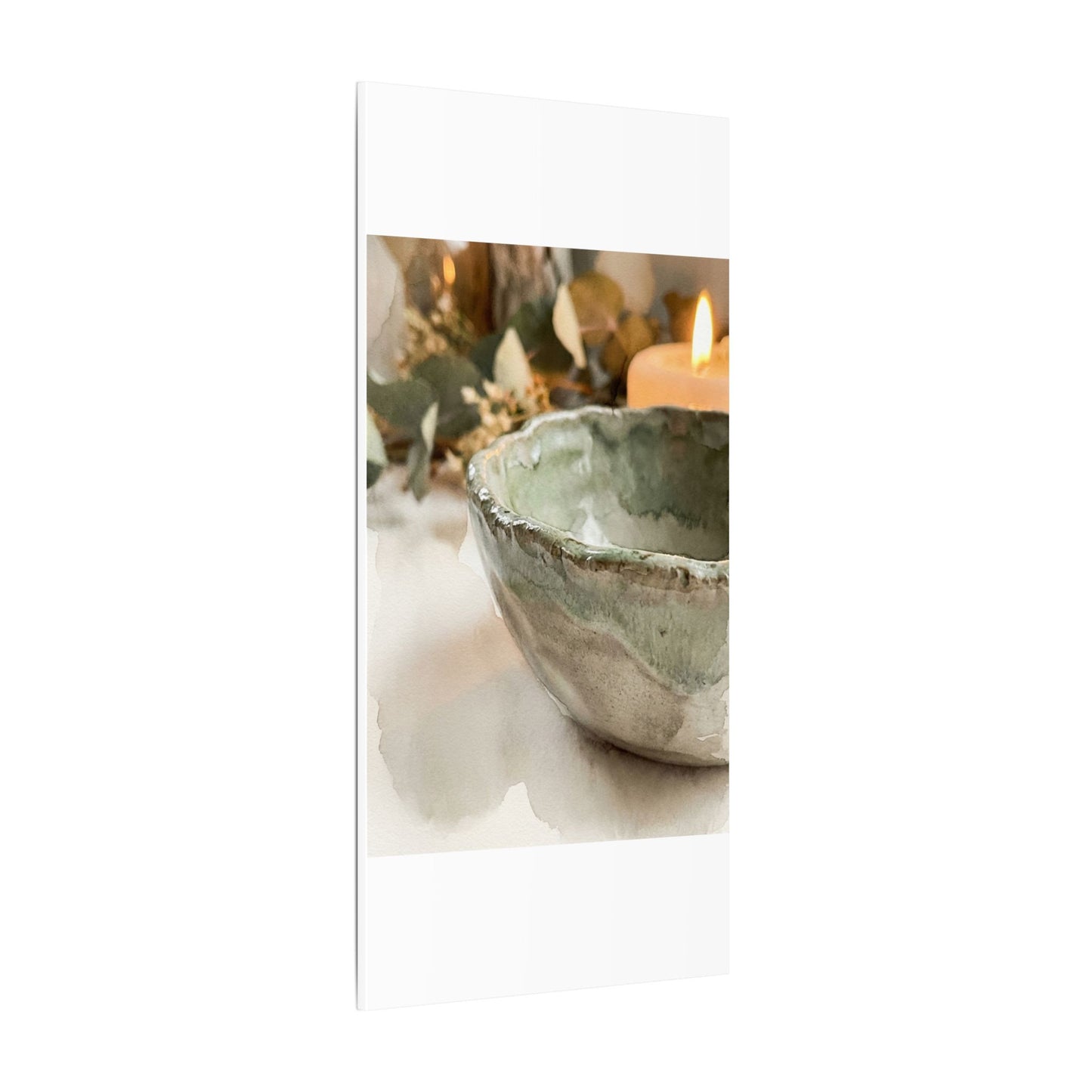 Ceramic Bowl Canvas Art | Summer Japandi Watercolor Art