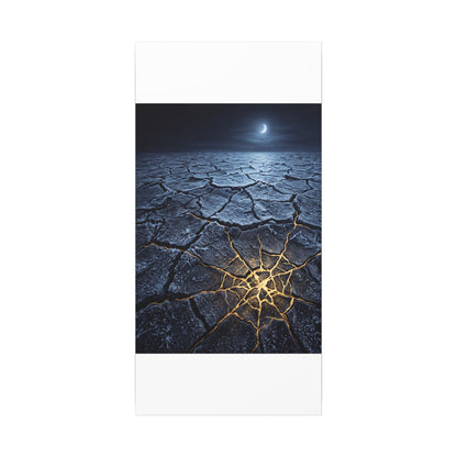 Moonlight Cracked Earth Canvas Art - Kintsugi Mono No Aware