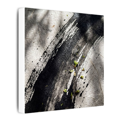 Ink Brushstroke Canvas Art | Spring Dark Japandi Moody Minimal Art