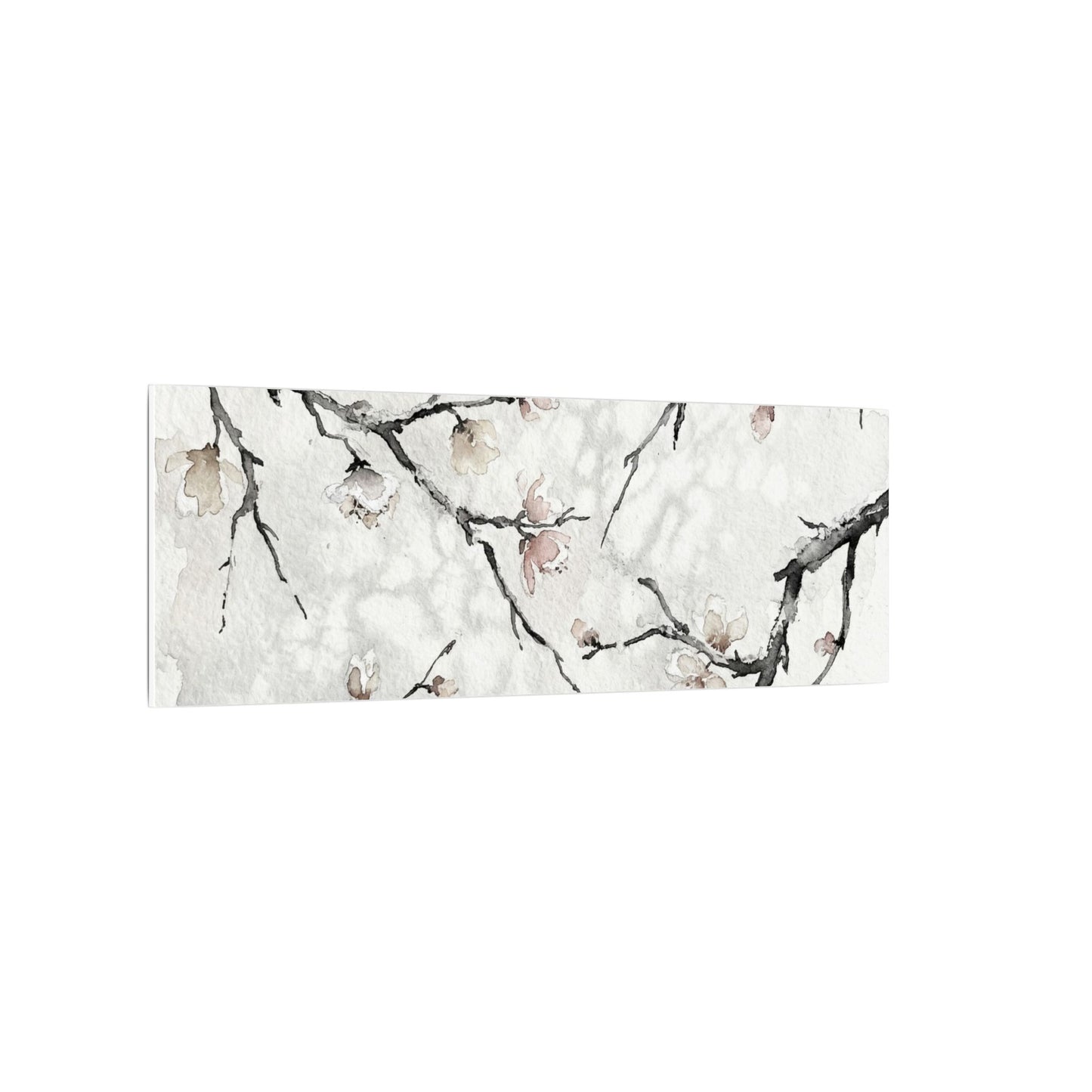Cherry Blossom Canvas Art | Winter Japandi Watercolor Art