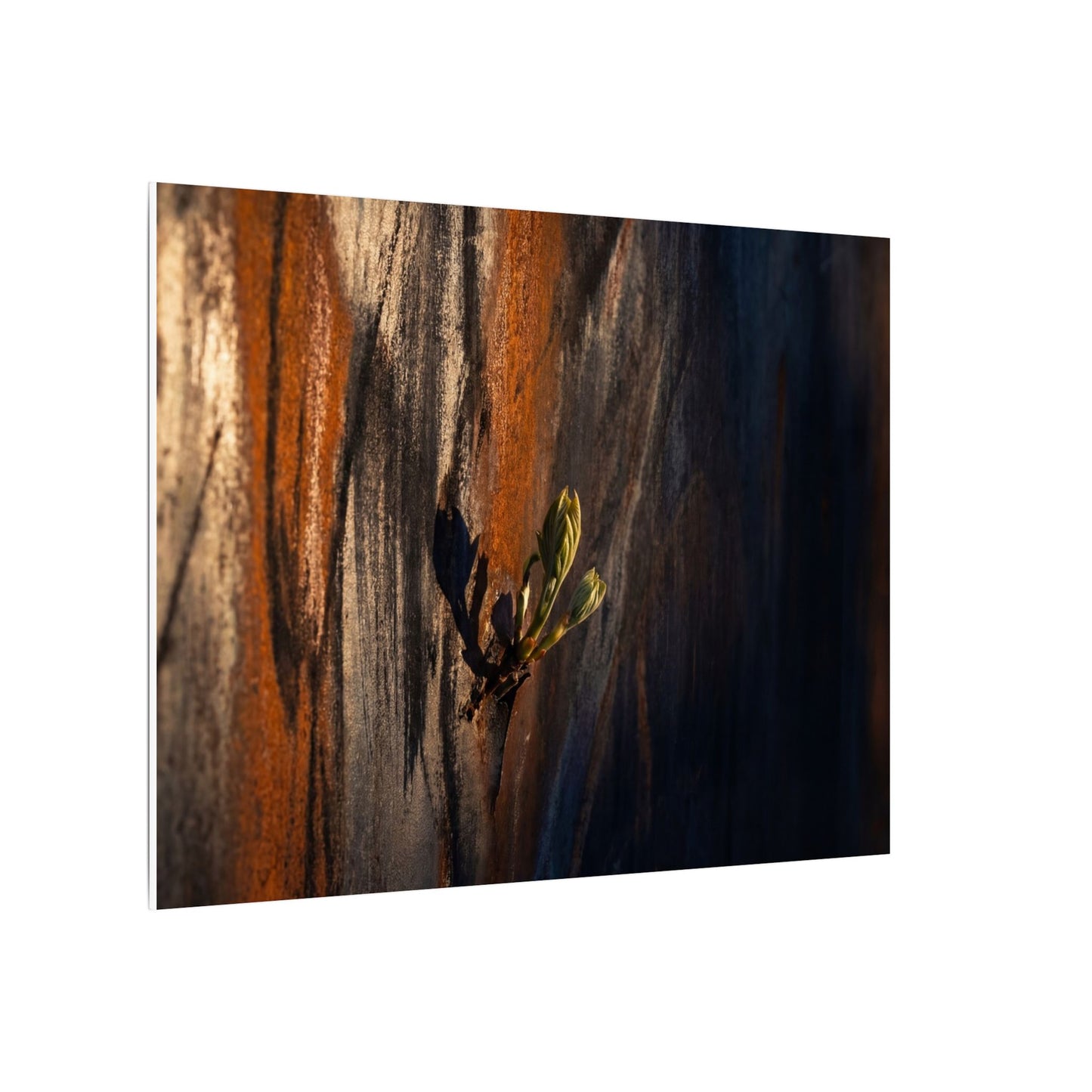 Rust Patina Charcoal Ink Canvas Art | Moody Dark Japandi Art