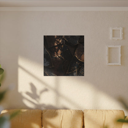 Fukinsei Broken Pottery Canvas Art - Dark Japandi Dark Texture