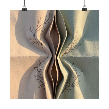 Kanso Paper Fold Wall Art Print - Japandi Minimal Line