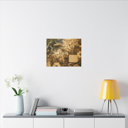 Spring Ocean Wave Herbarium Canvas Art | Nostalgic Decor