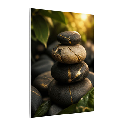 Summer River Stones Broken Beauty Canvas Art | Healing Decor