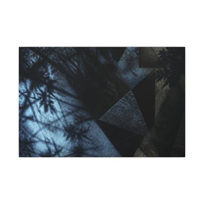 Shadow Play Winter Canvas Art | Dark Japandi Luxurious Design