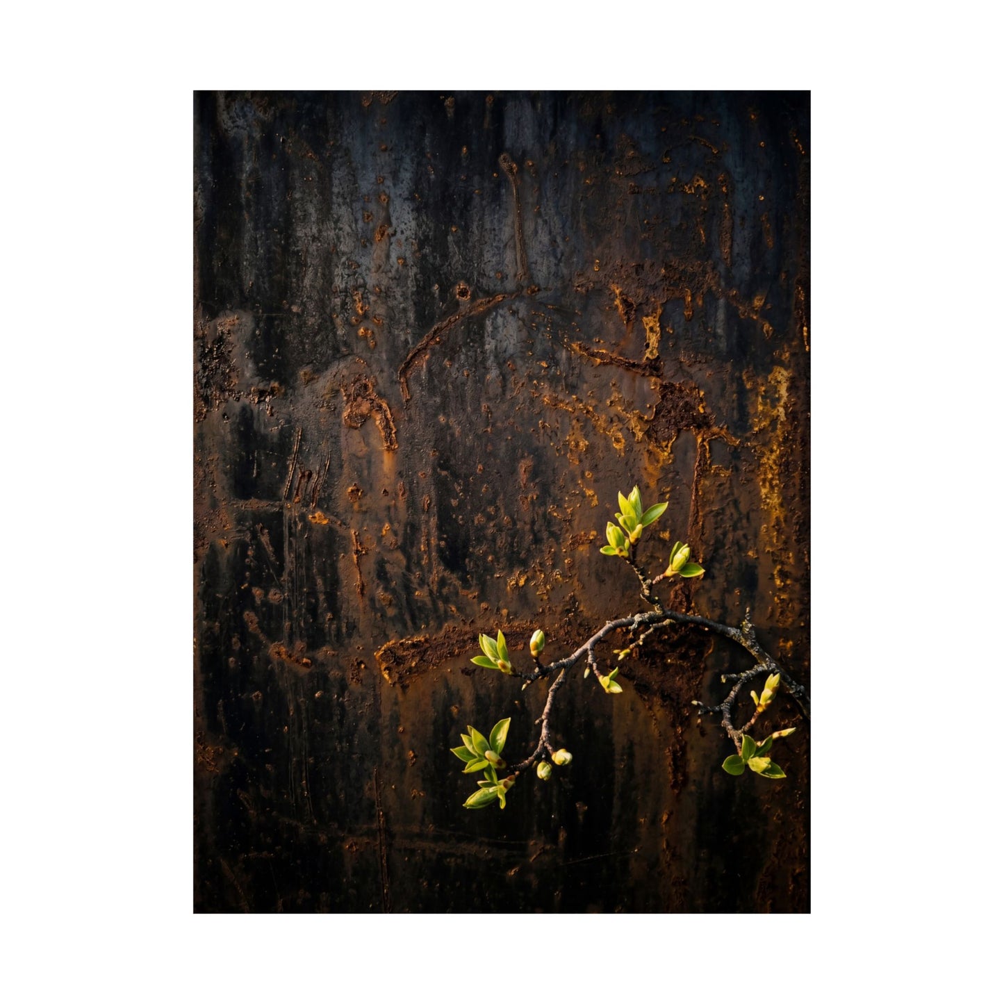 Rust Patina Wall Art Print | Spring Dark Japandi Moody Minimal Art